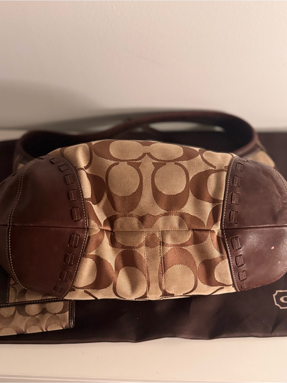 Vintage Coach Signature Hobo Bag & Matching Wallet Set - Brown Tan - Y2K - Picture 5 of 10
